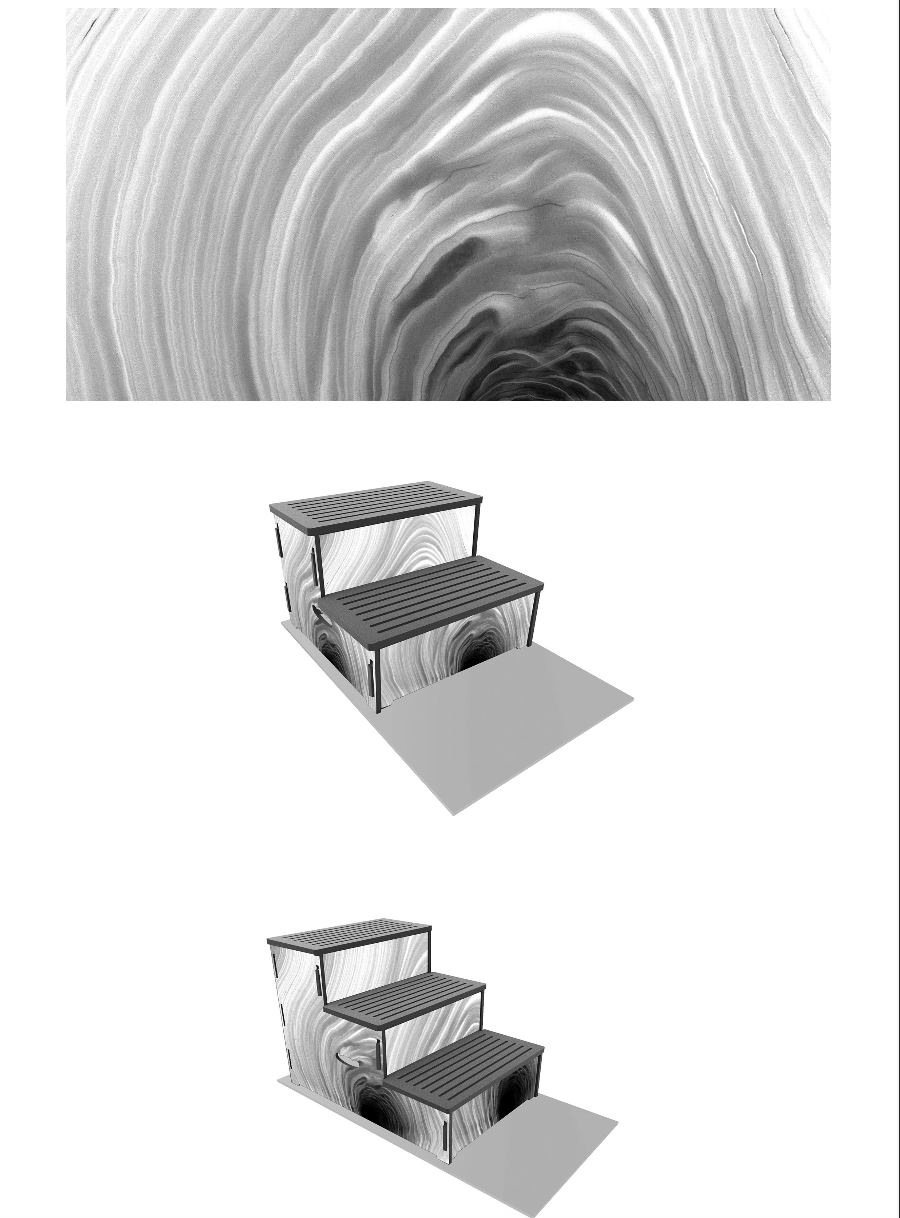 One of a Kind Custom Vinyl Wrapped Steps