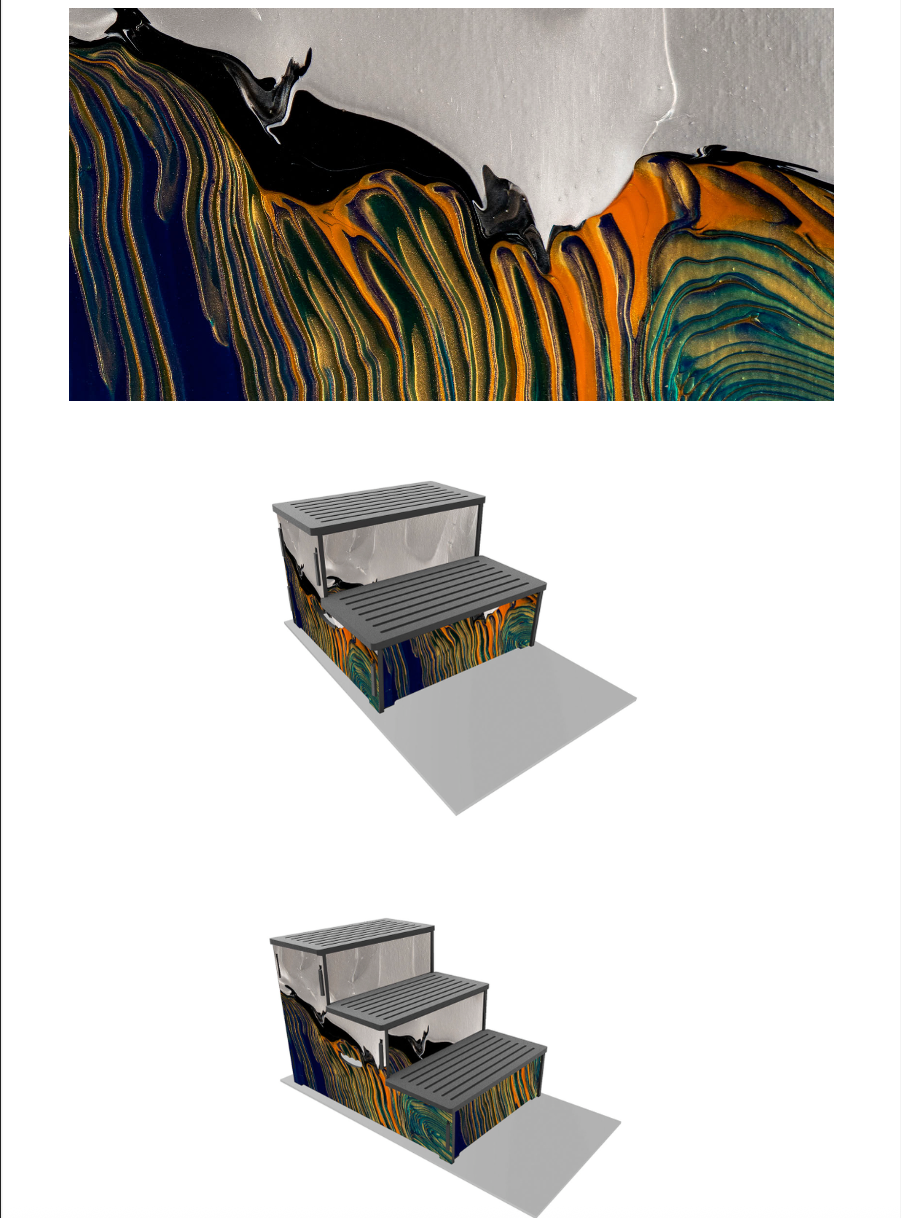 One of a Kind Custom Vinyl Wrapped Steps