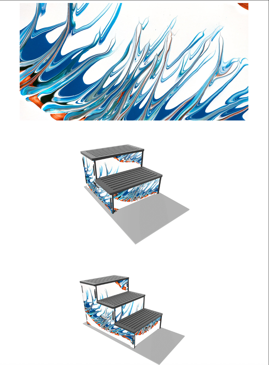One of a Kind Custom Vinyl Wrapped Steps