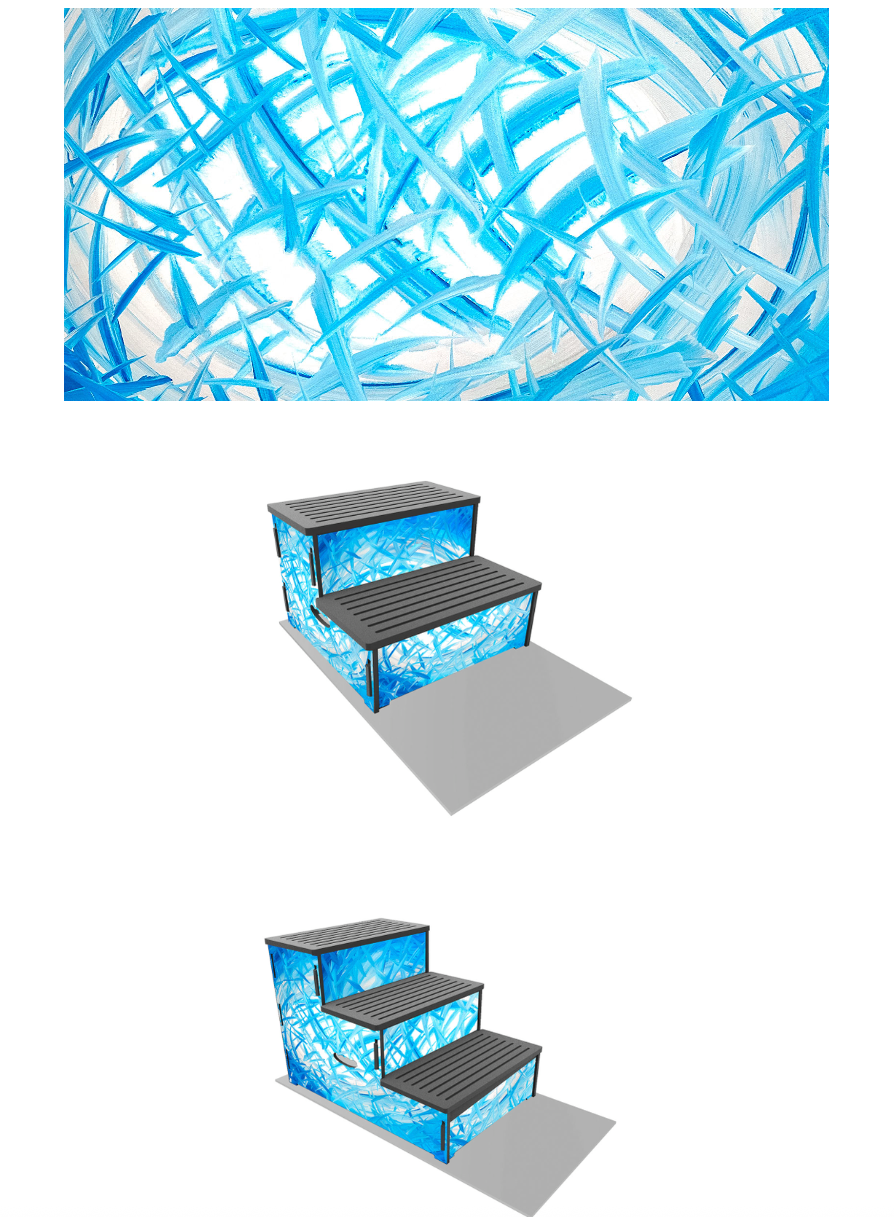 One of a Kind Custom Vinyl Wrapped Steps