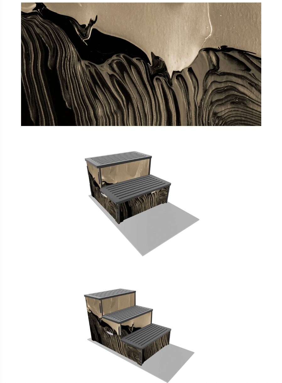 One of a Kind Custom Vinyl Wrapped Steps