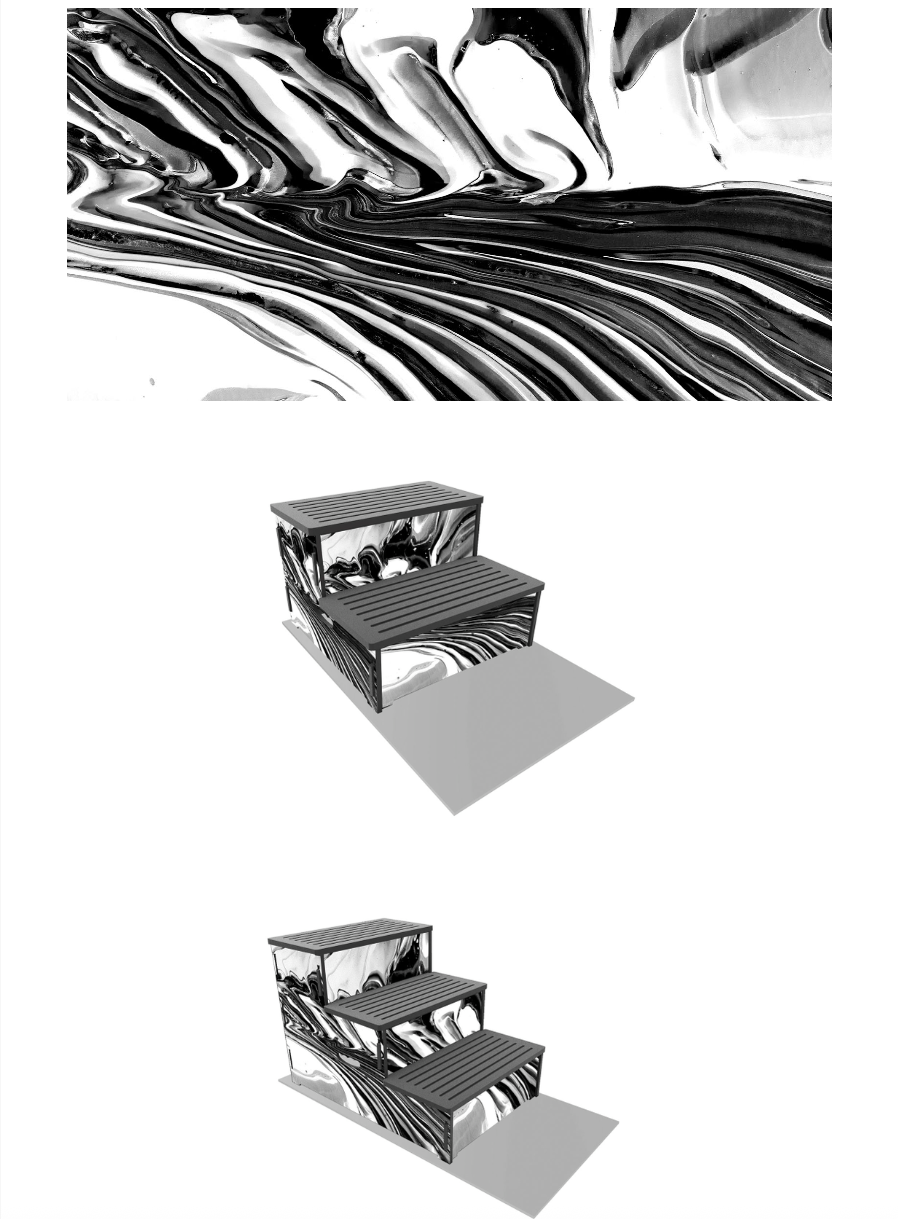 One of a Kind Custom Vinyl Wrapped Steps