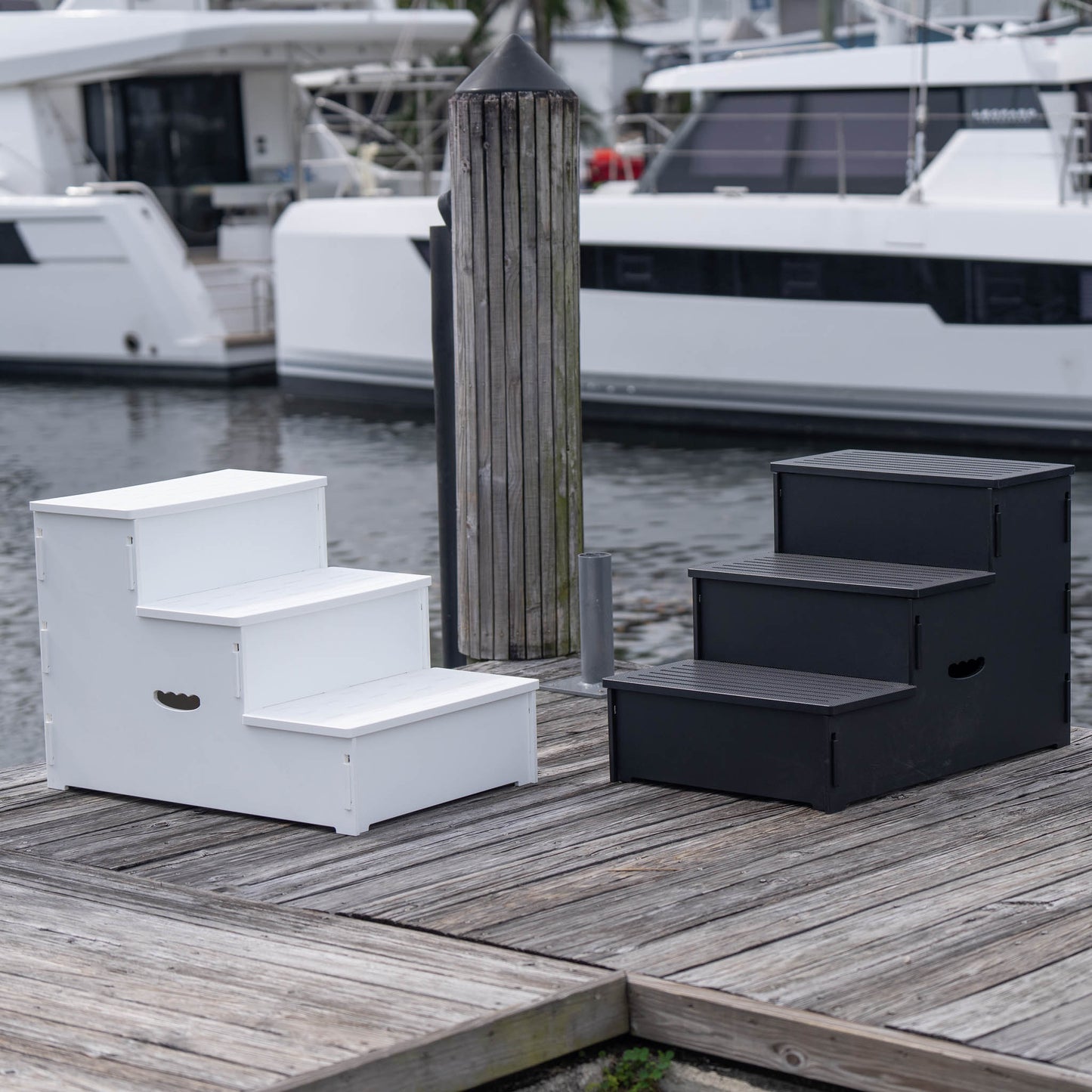 Stowaway Steps: 3 Step Premium Stowable Dock Stairs