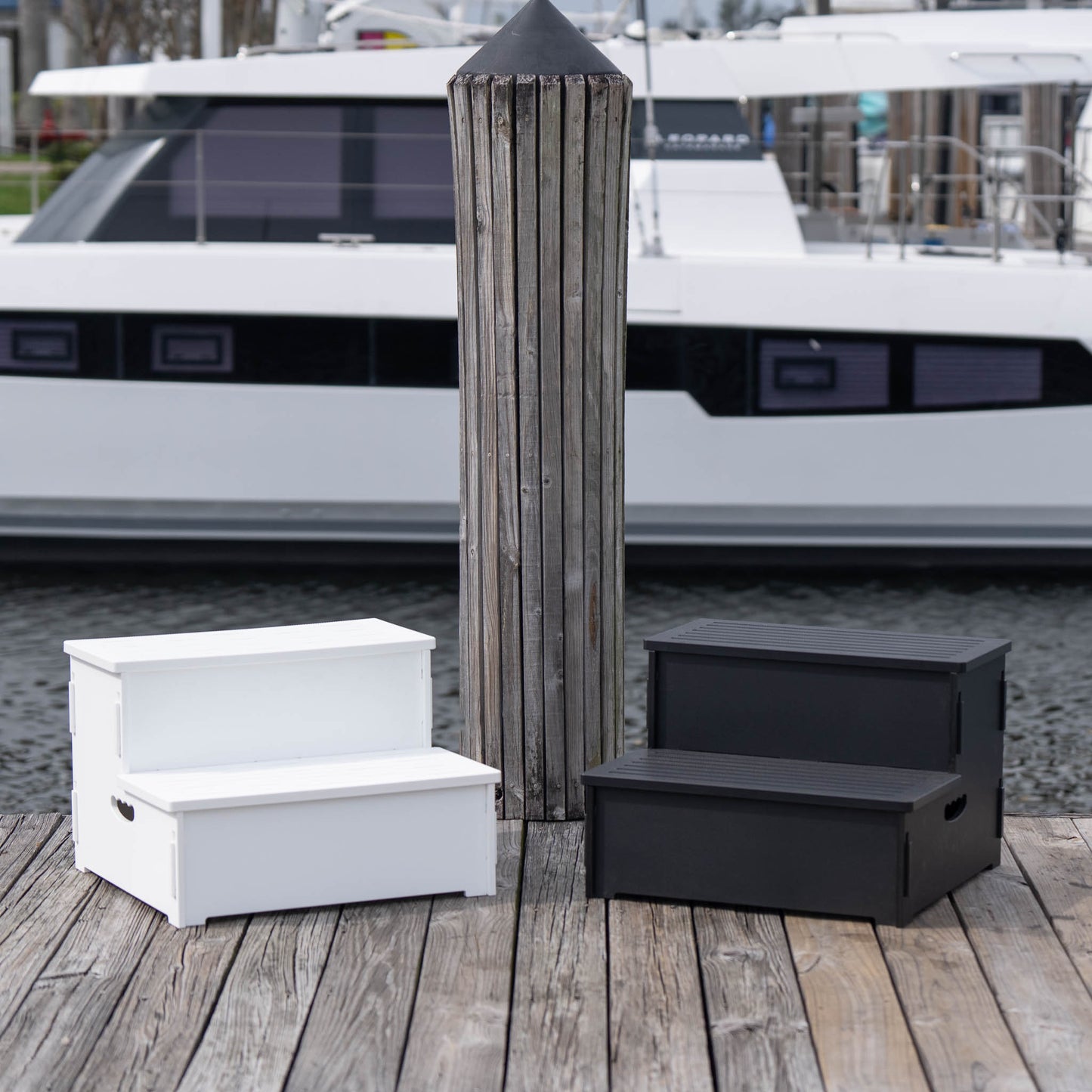 Stowaway Steps: 2 Step Wide Premium Stowable Dock Step