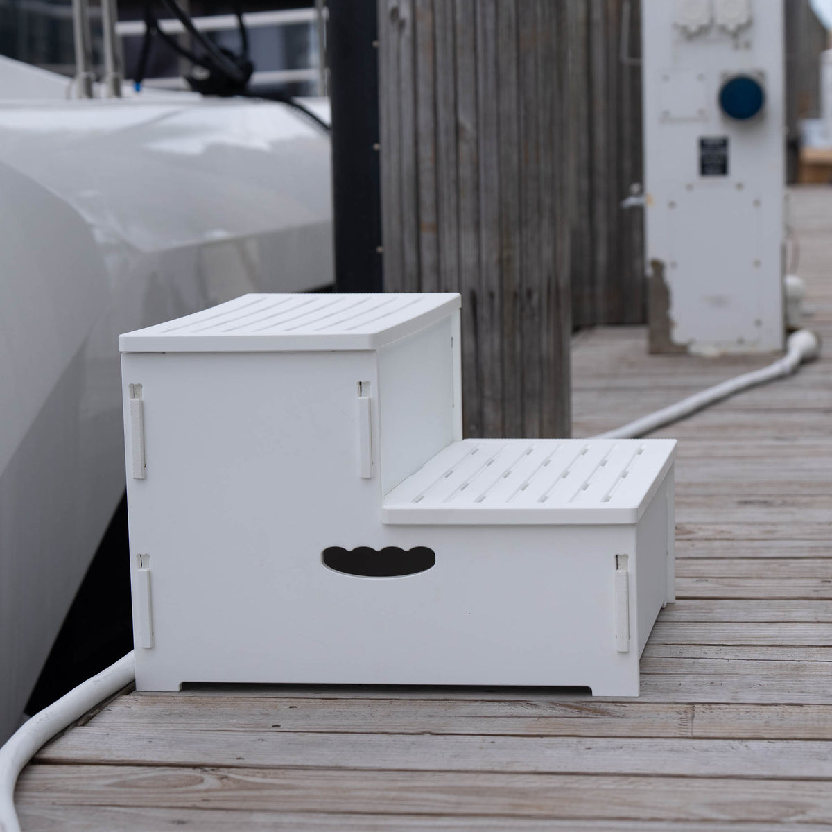 Stowaway Steps: 2 Step Wide Premium Stowable Dock Step