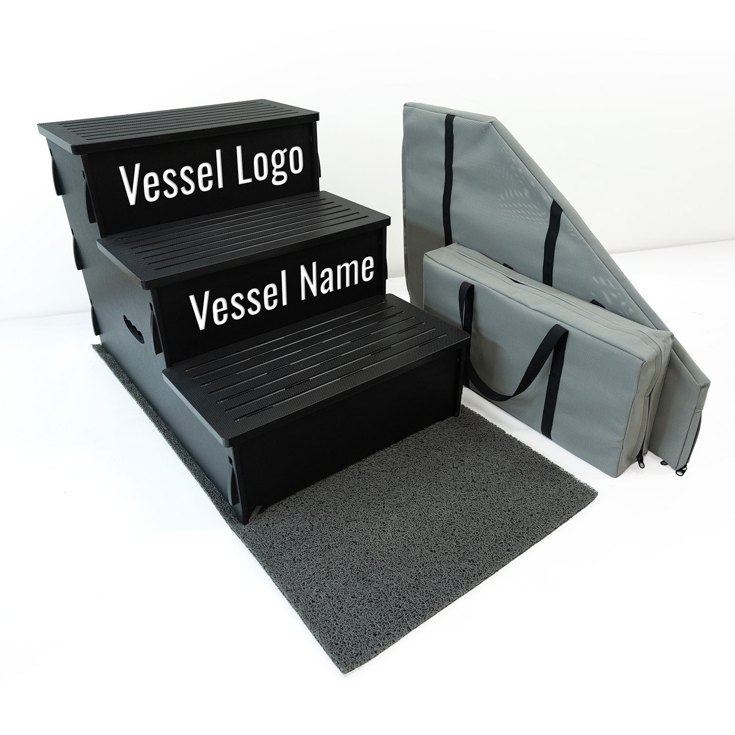 3 Step Name and Logo Black Customized 2 panels