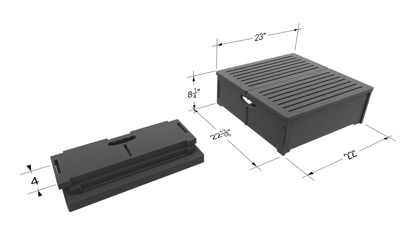 Stowaway Steps: 1 Step Deep and Wide Premium Dock Step