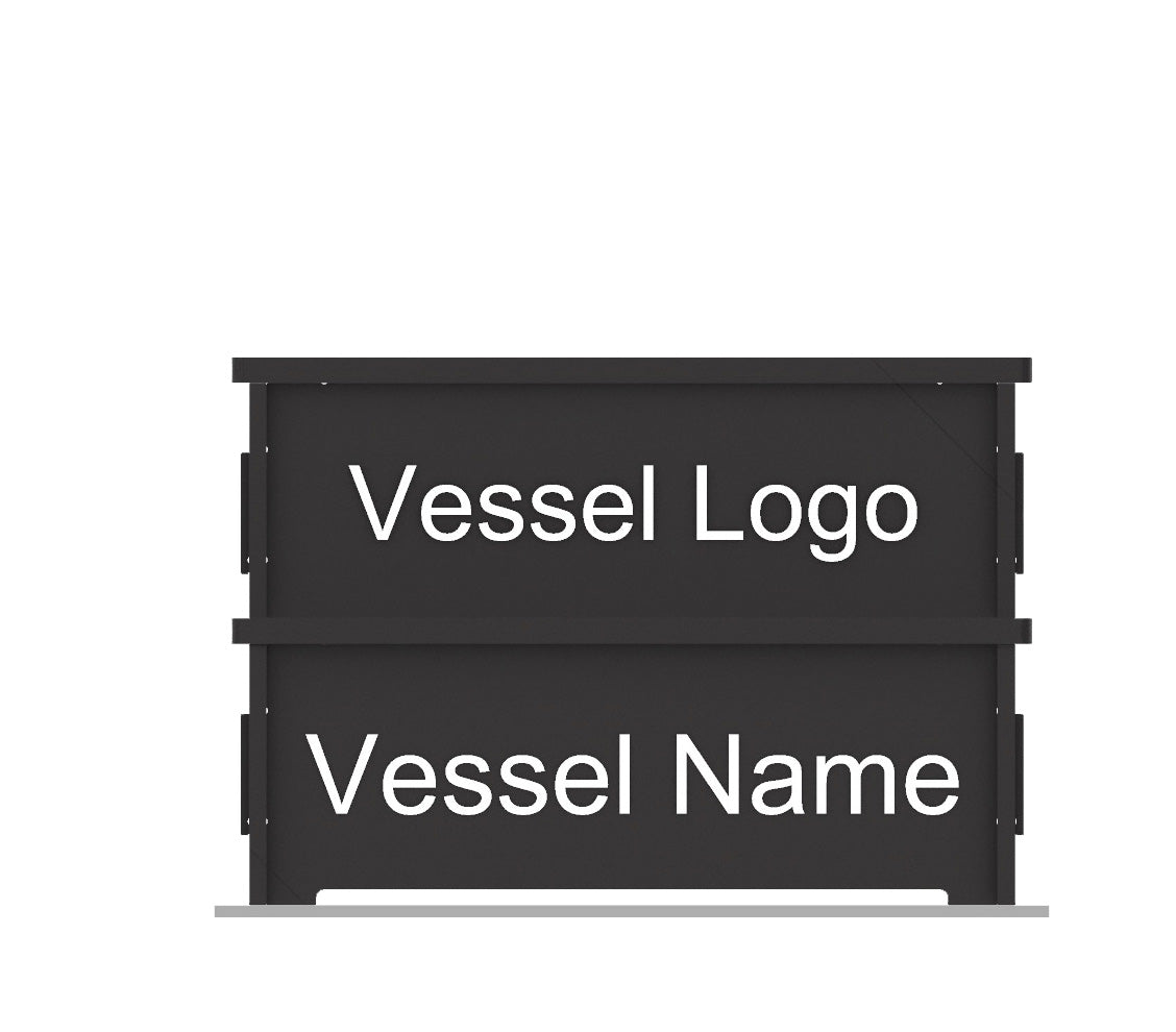 2 Step Wide Name and Logo Black Customized 2 panels