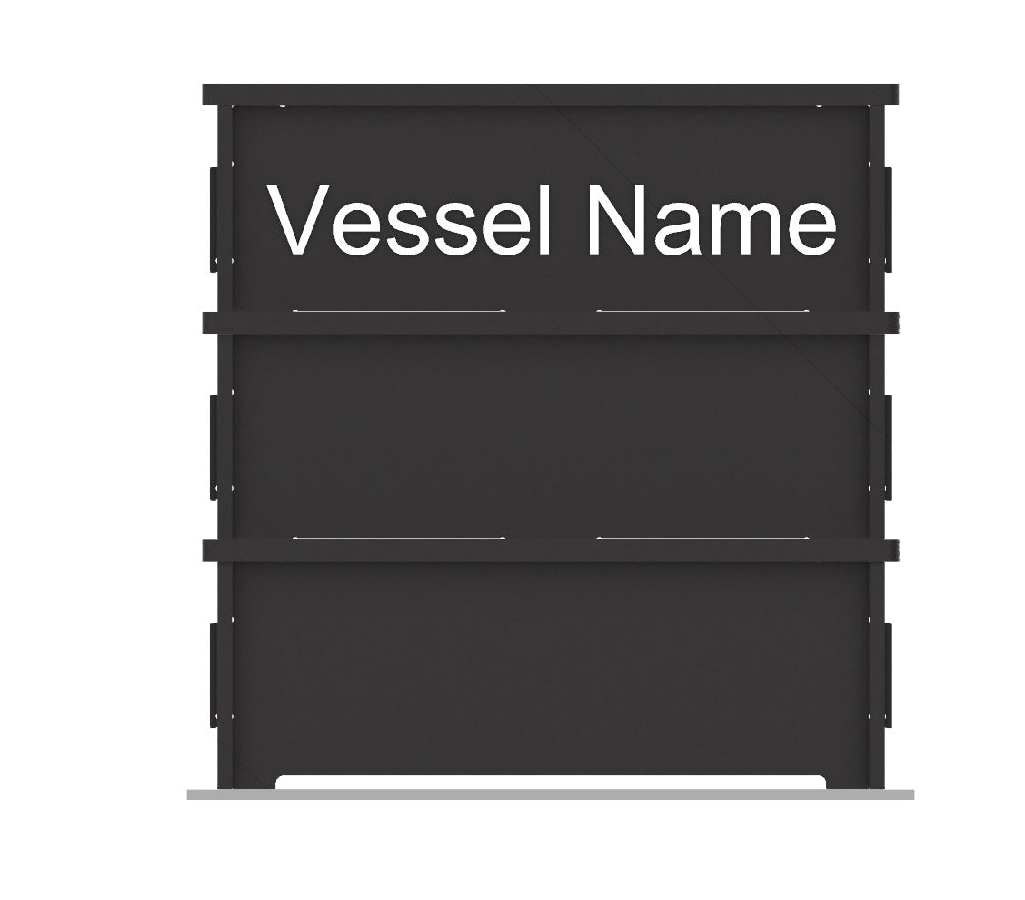 3 Step Name Only Black Customized 1 panel