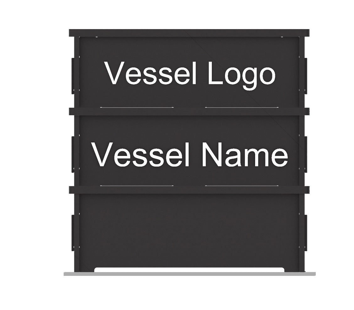 3 Step Name and Logo Black Customized 2 panels